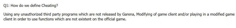 A snippet from the Anti-Hack FAQ (Image Credits: ff.garena.com)